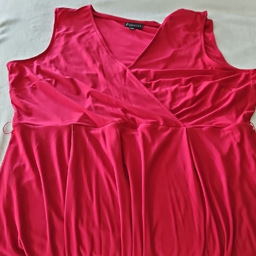 Red Sleeveless Wrap Dress